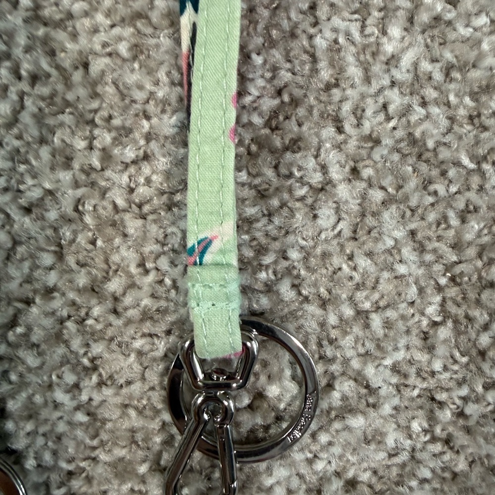 Vera Bradley Fabric Lanyards – Set of 3 floral plaid and penguin keychain - Picture 4 of 5